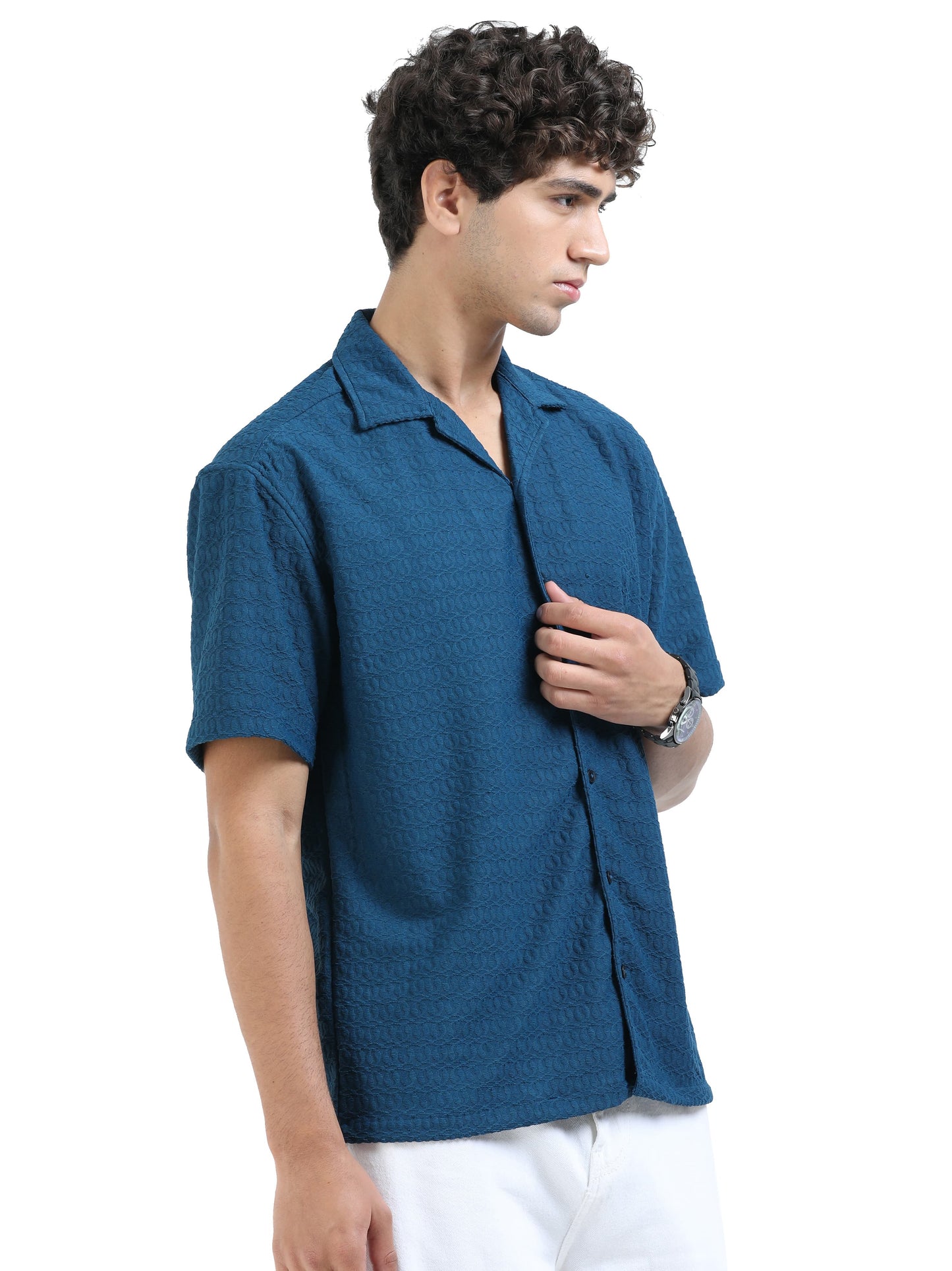 Half sleeve drop shoulder Cotton popcone fabric soft feel