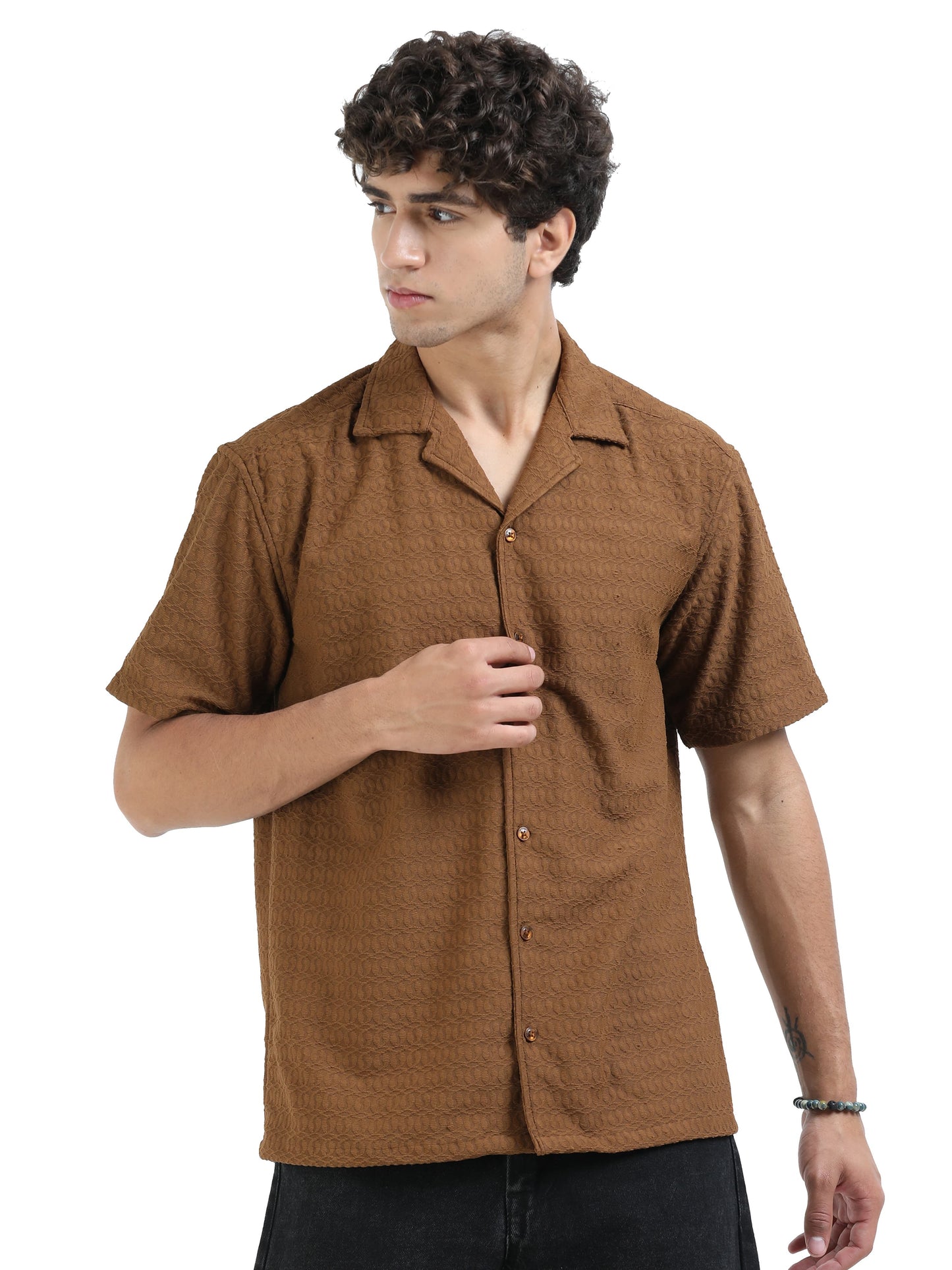 Half sleeve drop shoulder Cotton popcone fabric soft feel