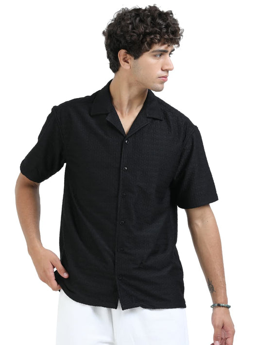 Half sleeve block drop shoulder Cotton popcone fabric soft feel