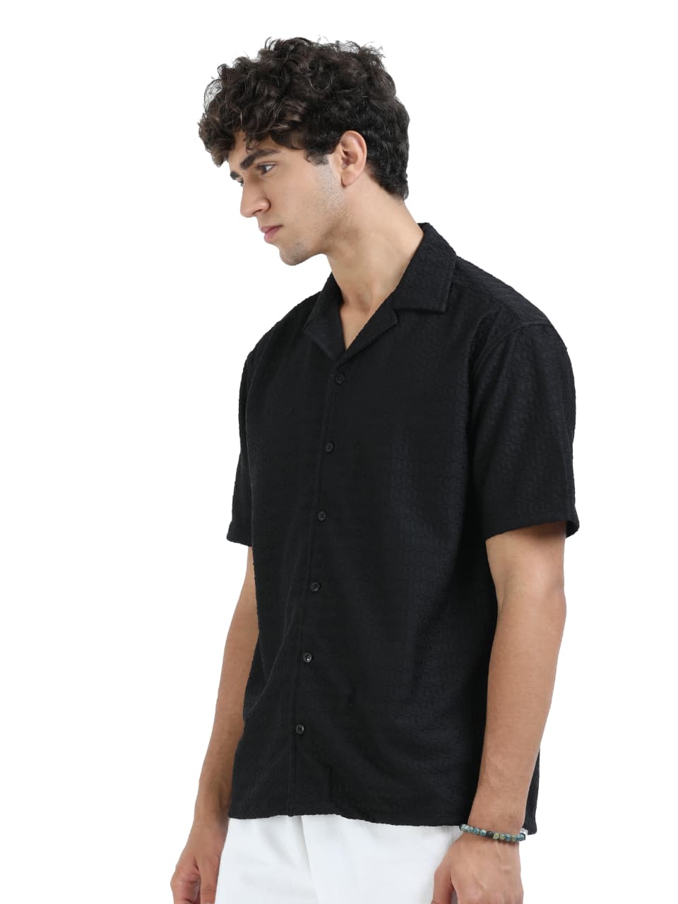 Half sleeve block drop shoulder Cotton popcone fabric soft feel