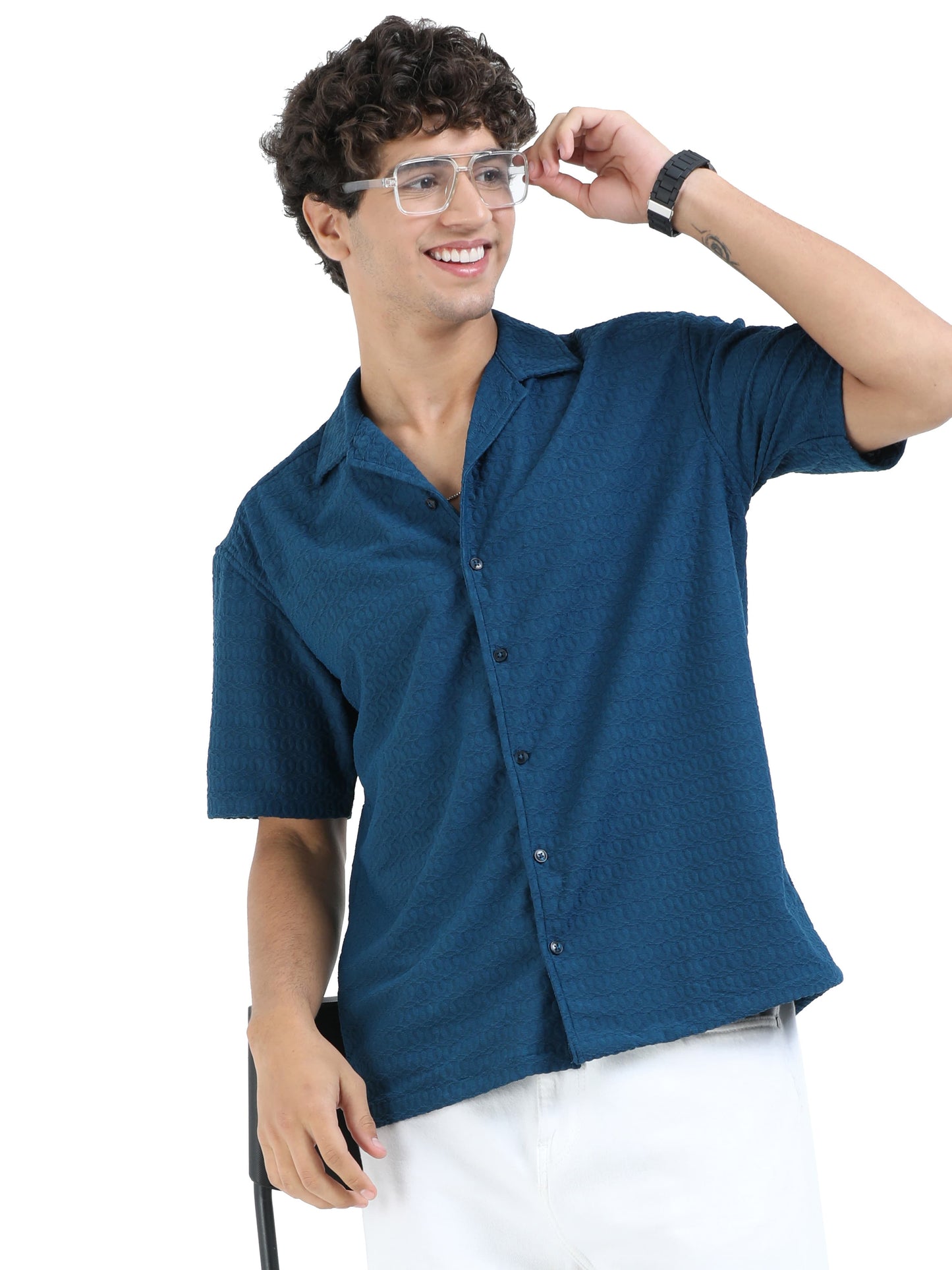 Half sleeve drop shoulder Cotton popcone fabric soft feel